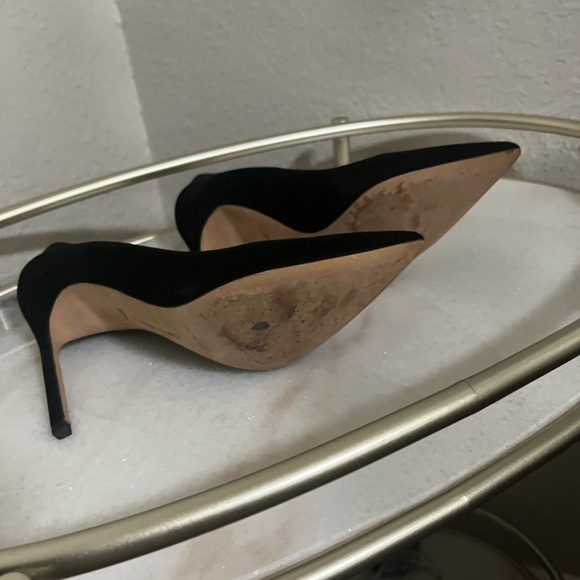 Black Suede Pointed Toe Pumps size 37.5 - Picture 5 of 7